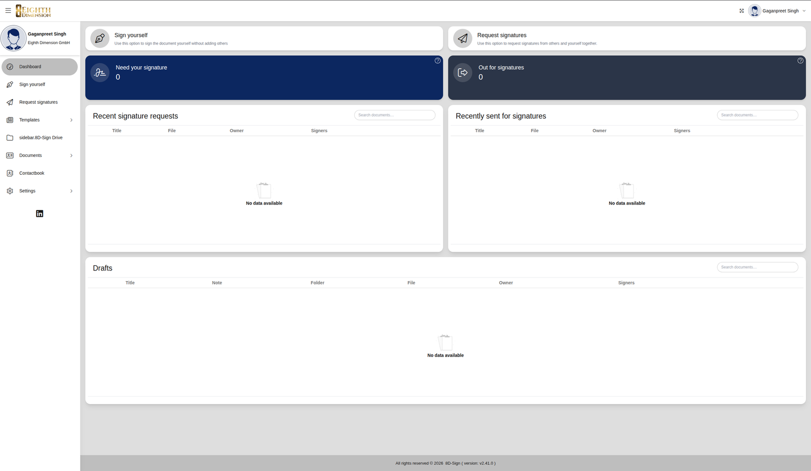 8D-Sign Enterprise Interface